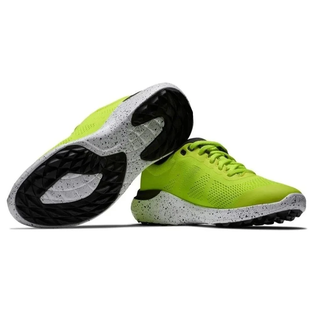 Footjoy FJ Flex Spikeless Golf Shoes Mens 9.5 Wide Citrus Glow Yellow 56145 NEW
